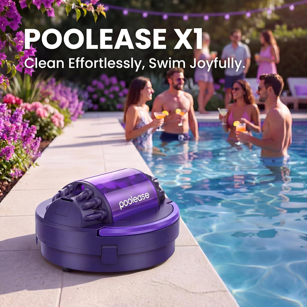 X1 Robotic Pool Vacuum for Above Ground Pool, Automatic Cordless Pool Cleaner with 45W Dual-Motor, Ideal for Above-Ground Flat Pool, 2L Debris Capacity