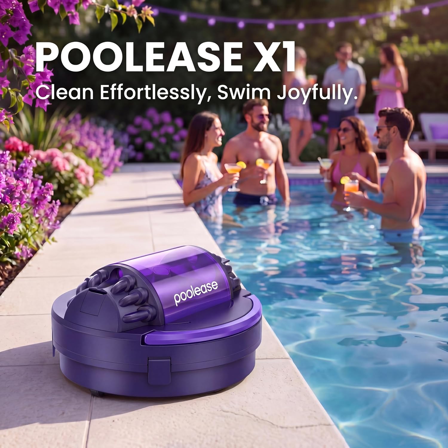 X1 Robotic Pool Vacuum for Above Ground Pool, Automatic Cordless Pool Cleaner with 45W Dual-Motor, Ideal for Above-Ground Flat Pool, 2L Debris Capacity