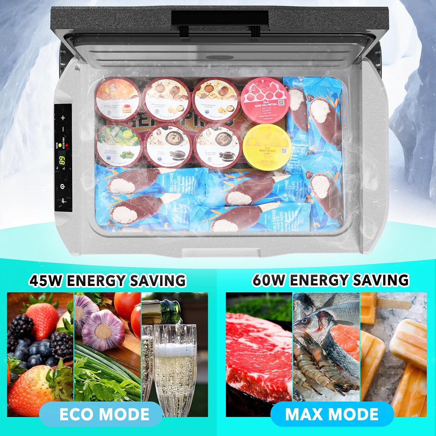 12 Volt Refrigerator, 32QT(30L) Compressor Electric Cooler, Car Fridge -4℉~68℉, Portable Refrigerator 12V/24V DC 110-240V AC, Compact Freezer for Vehicle RV Camping Truck Boat Travel, Black