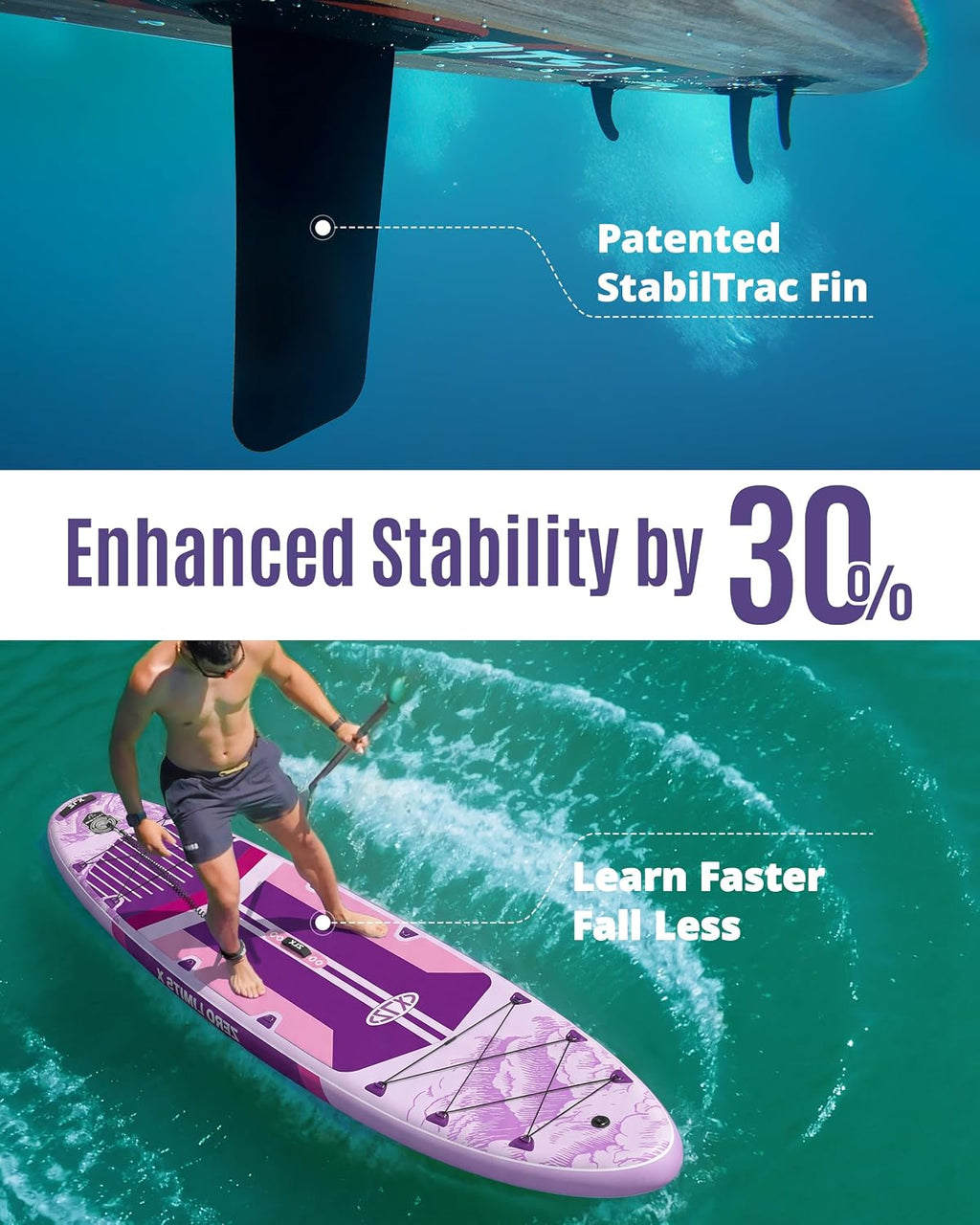 ZLX 11'6'x35' Ultra Wide Inflatable Stand Up Paddle Board | Stable Non-Slip Deck Pad, Unique Fin System, Premium SUP Accessories & Backpack - Upgraded Pump for Adults, All Skill Levels