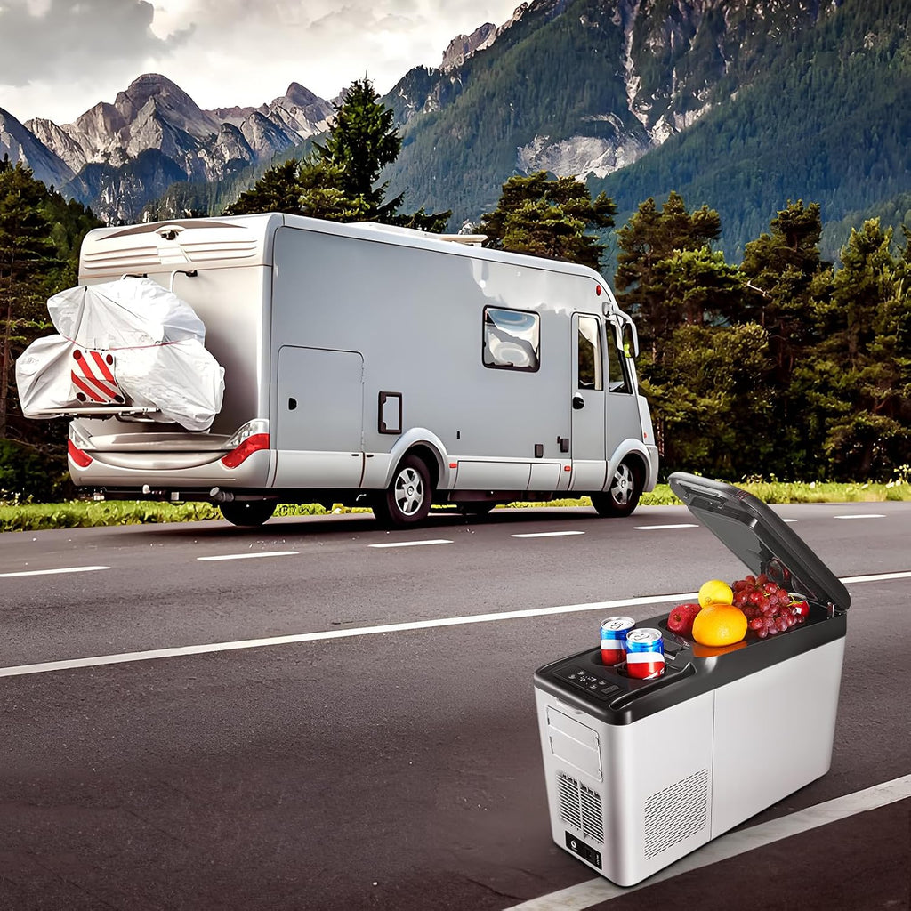 BODEGACOOLER 12-Volt Refrigerator, 16-Quart(15L) Car Fridge, Portable Refrigerator (-4℉ to 68℉), 12/24V DC for Outdoor, Vehicles, Camping, Travel