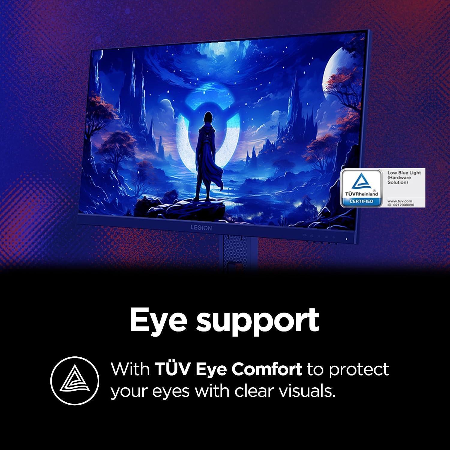Lenovo Legion 24-10 Gaming Monitor - 23.8' IPS FHD Display - 240Hz - 0.5ms MPRT - AMD FreeSync Premium - HDR10 - Ergonomic LTPS Stand - HDMI 2.1 and DisplayPort 1.4 - Raven Black