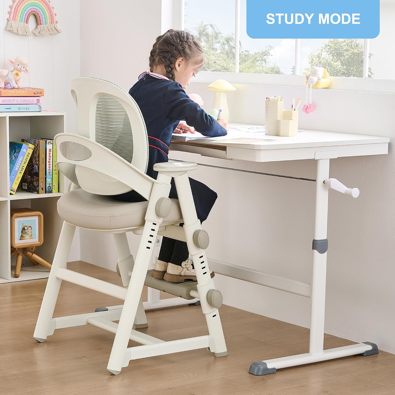 Ergonomic Kids' Study Chair, Height Adjustable Kids Desk Chair for Boys Girls,Comfortable for Teenagers Playing, Drawing, Ideal Gift for Children,Students（Grey）