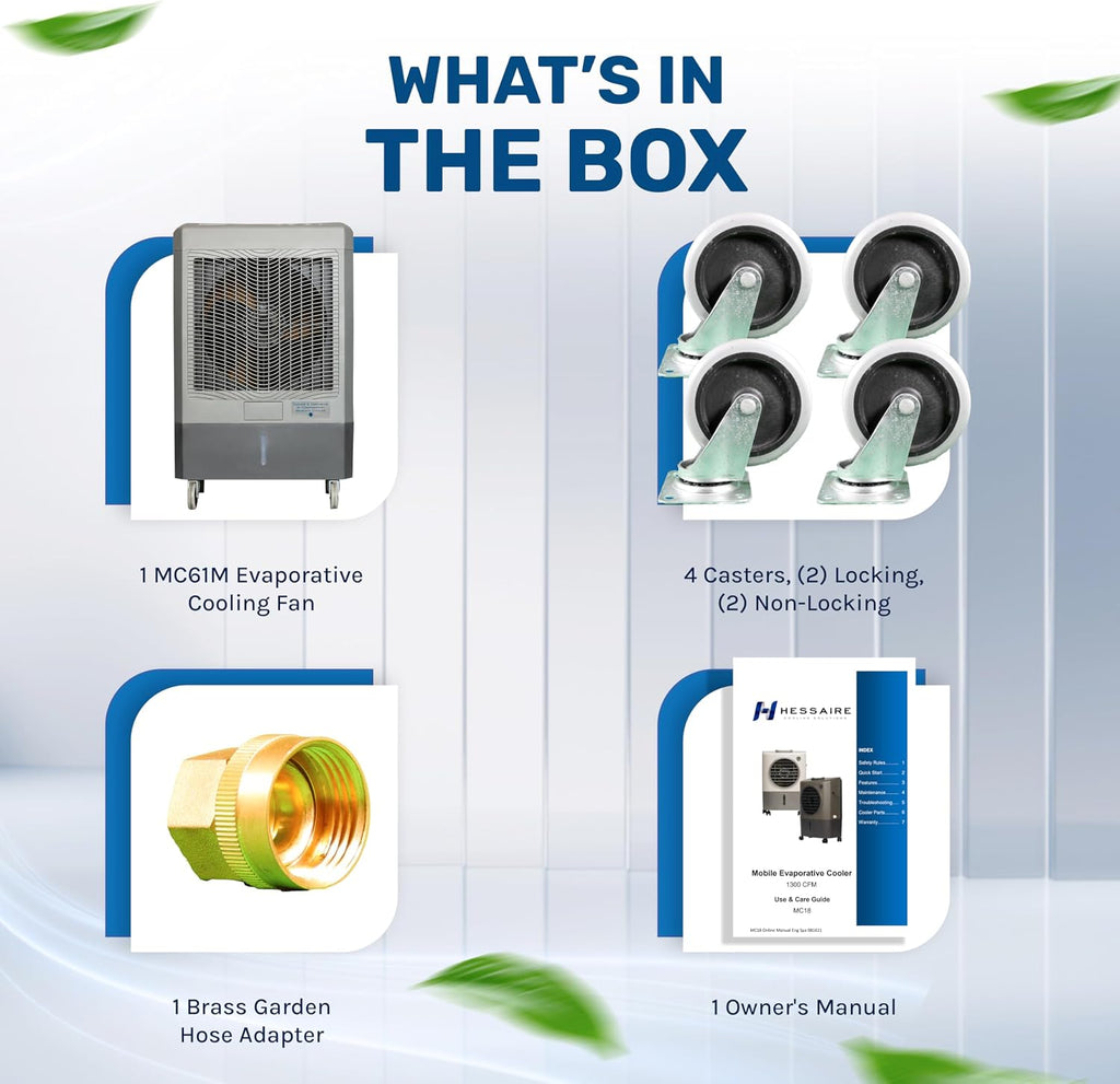 Hessaire MC61M 5,300 CFM 3-Speed Portable Evaporative Cooler