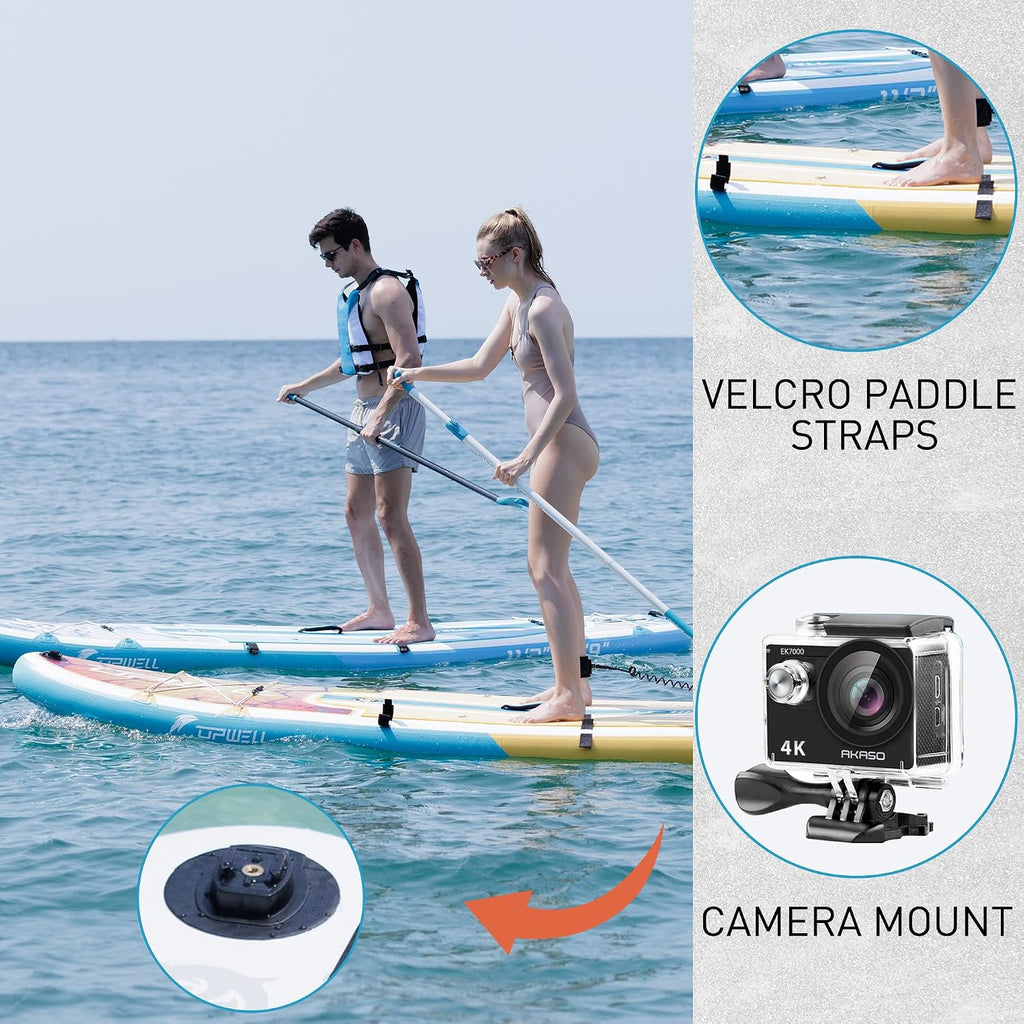 UPWELL 11'2'/11'6'Stand Up Paddle Board for Youth & Adults, Inflatable Paddle Board with Stable Design, Premium SUP Accessories, Backpack, Paddle, Leash, Pump, Fins