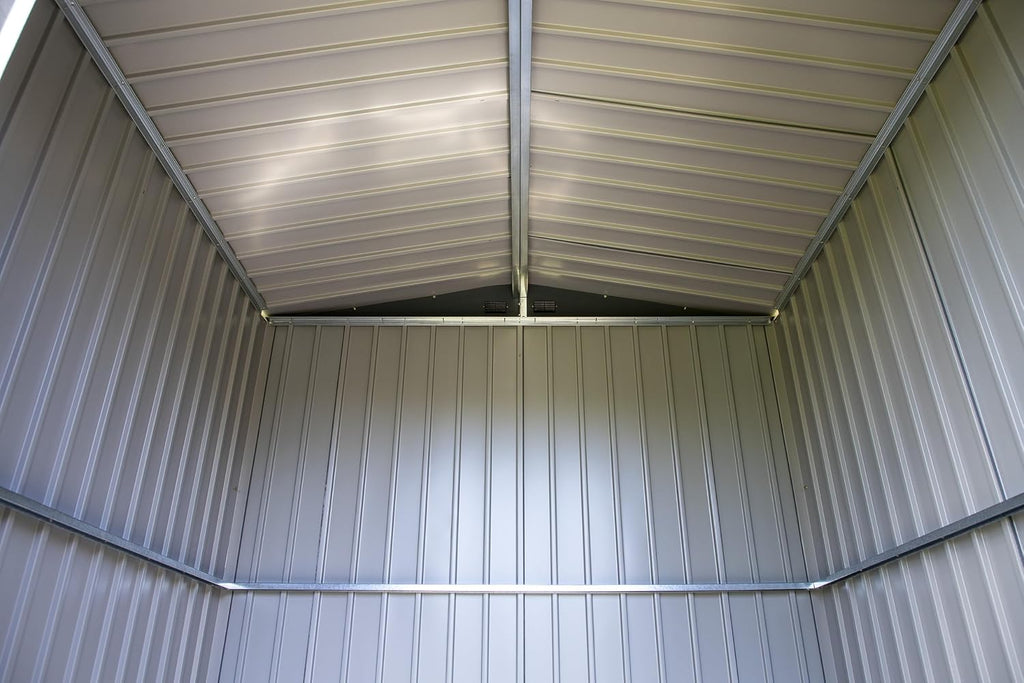 Arrow Shed Elite 10' x 12' Tall Outdoor Steel Storage Shed with High Gable and Lockable Doors Storage Building, Anthracite