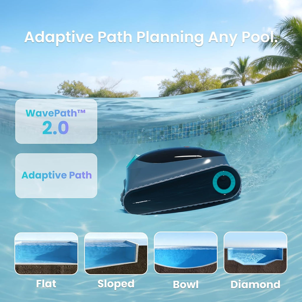 Aiper Scuba S1 Robotic Pool Cleaner, Wall & Waterline Cleaning, Dual Filtration, Extended 180-Min Battery Life, Smarter Navigation with High-Precision Sensors, App Support, OTA Upgrade