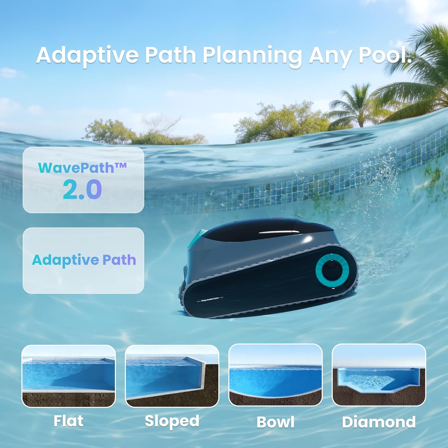 Aiper Scuba S1 Robotic Pool Cleaner, Wall & Waterline Cleaning, Dual Filtration, Extended 180-Min Battery Life, Smarter Navigation with High-Precision Sensors, App Support, OTA Upgrade