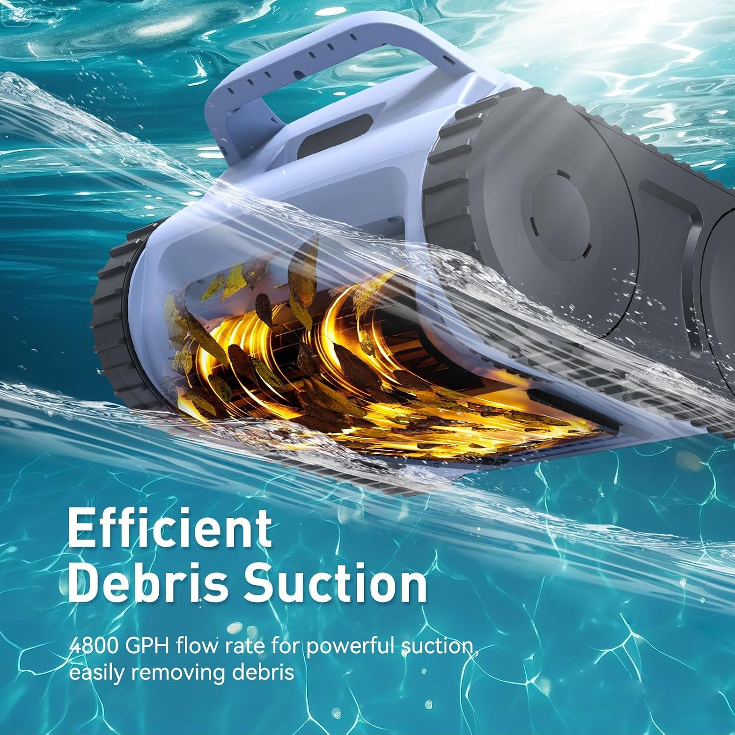 Pool Vacuum for Inground Pool & Above Ground Pool, Cordless Pool Cleaner with Smart Navigation, Self-Parking, LED Indicator, Wall&Waterline Cleaning Pool Robot up to 2150 Sq.ft