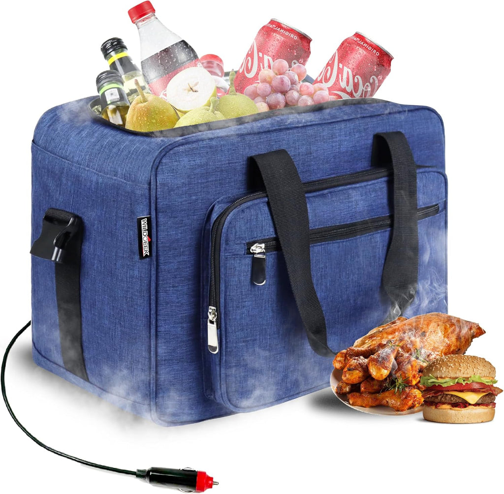 Electric Cooler Bag, Portable Electric Cooler, Foldable Heater Bag, Powered 12 Volt AC/DC Compatible, for Cooling Pre-Cooled Food & Drinks