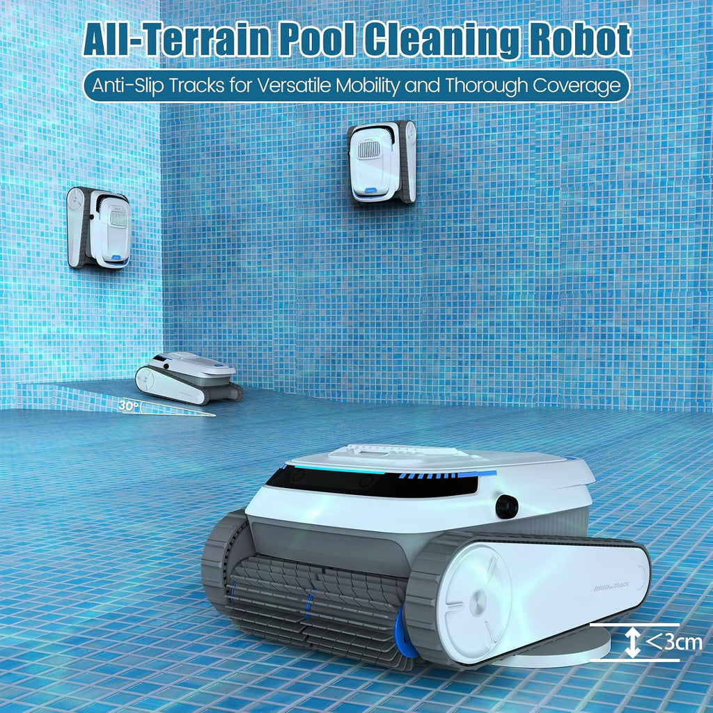 Pool Vacuum for Inground Pools and Above Ground Pools, Wall Climbing Pool Cleaner Robot, 45000 Pa Power, Smart Navigation, Ideal Pool Vacuum Robot for Wall, Waterline, Floor.