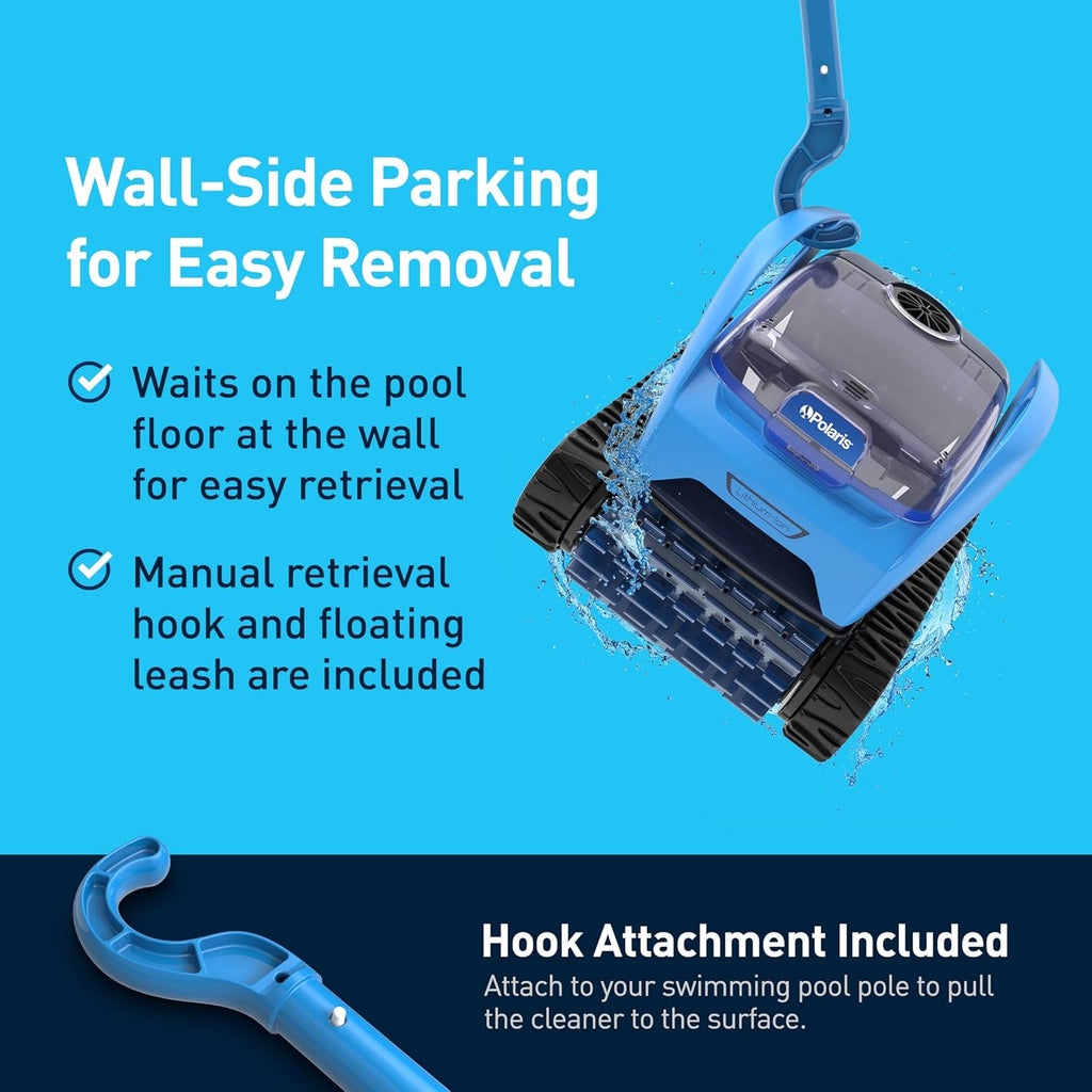 Polaris Pixel Compact Cordless Robotic Pool Cleaner for Above-Ground & In-Ground Pools up to 30ft, Long Lasting Battery, Compact & Lighweight w/Cyclonic Vacuum Technology