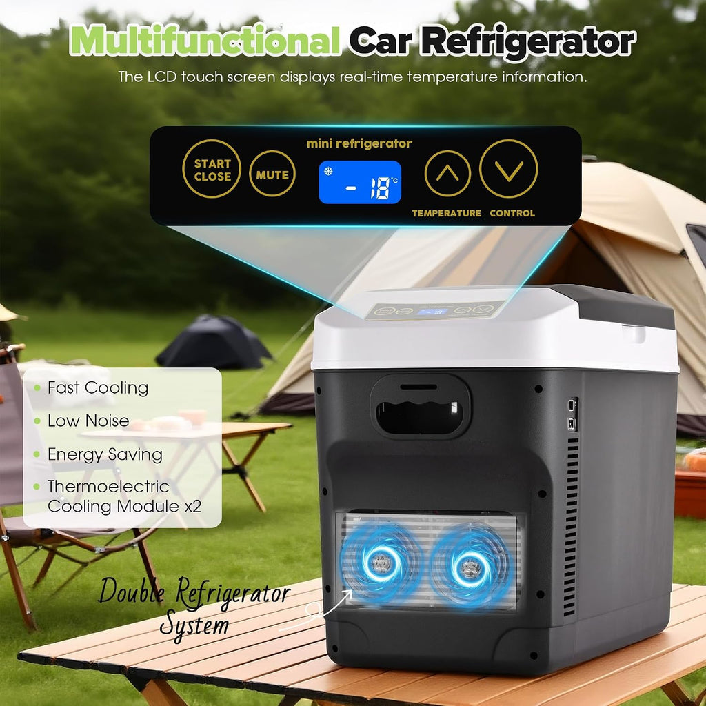 advwin 12 Volt Car Refrigerator 31Quart(30L) Electric Cooler/Warmer, Plug In Car Cooler with 110V AC Home Power Cord & 12V Car Adapter, Portable Refrigerator for Camping, Travel, RV