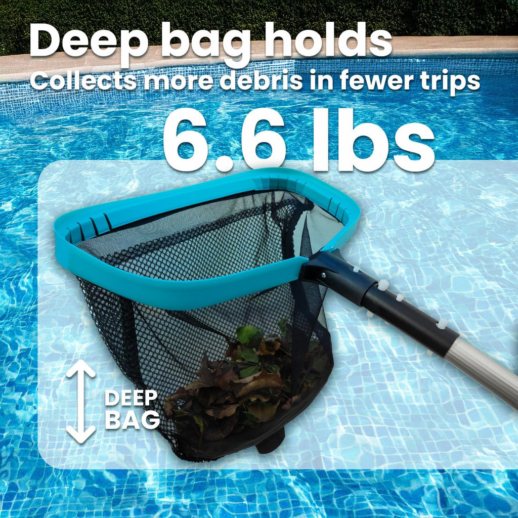 XtremepowerUS InGround Suction Vacuum Pool Cleaner Set – Climb Wall Automatic Cleaner with 30FT Hose + 17-Inch Leaf Skimmer Net
