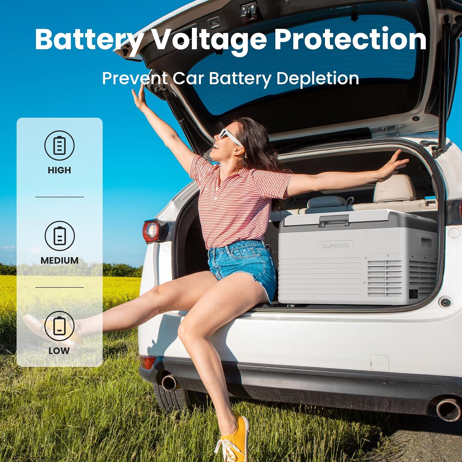 ALIPICOOL Electric Cooler 12 Volt Portable Refrigerator for Car, 29 Quart Car Fridge, Single Zone Car Freezer Cooler 12/24V DC, 110~240V AC for Camping，Overlanding, RV, Truck, -4℉ to 68℉ (CL30）