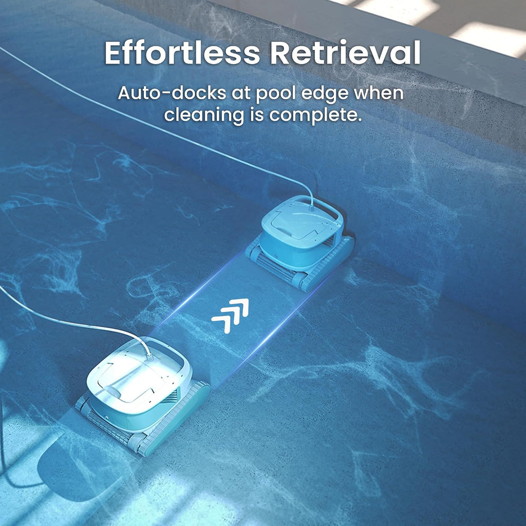 Hydro 4SE Robotic Pool Cleaner, Wired Automatic Pool Vacuum with Wall & Waterline Cleaning, Oversized Top-Loading Filter, Dual Inlet System Pool Robot for Inground/Above-Ground Pools Up to 40FT