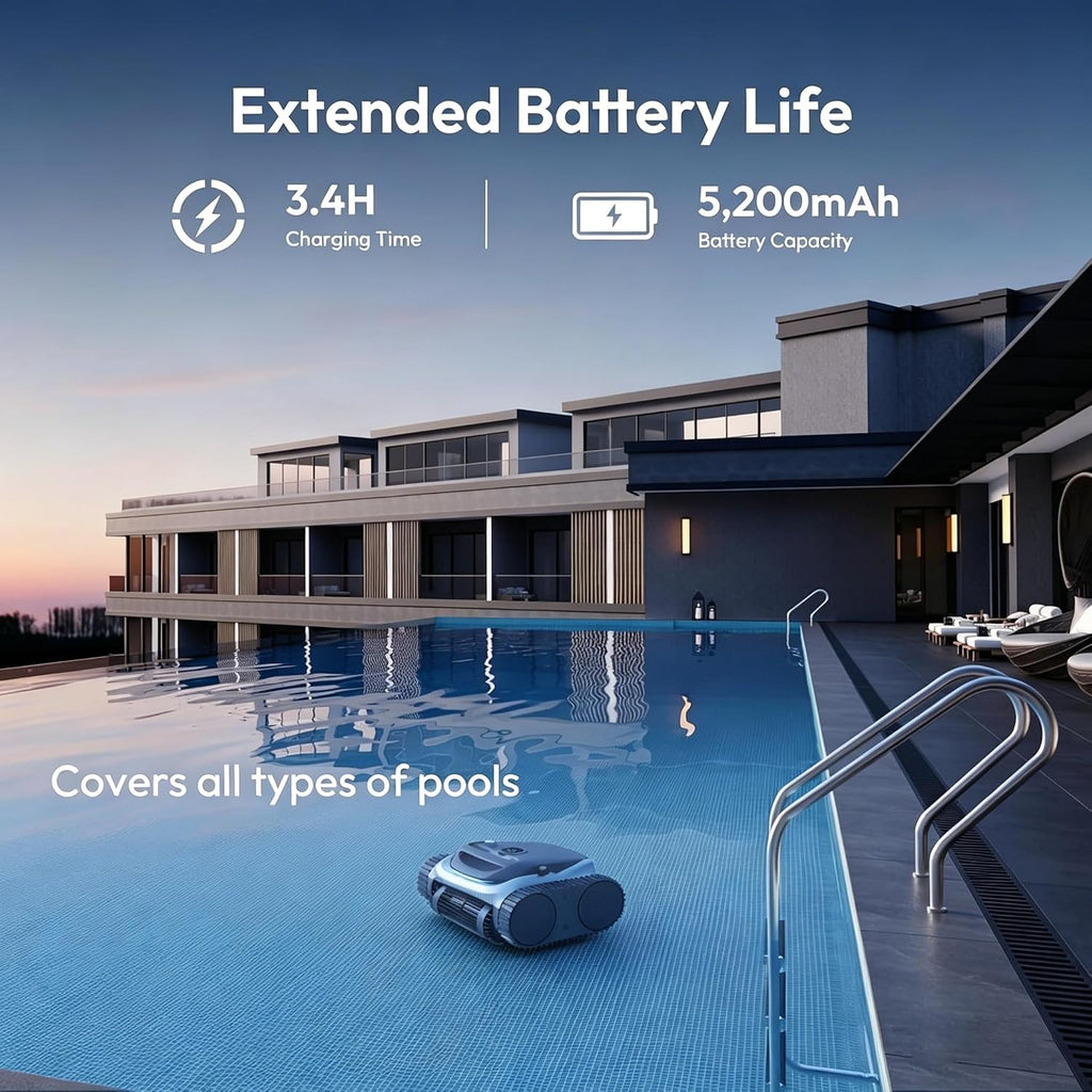 Bubot 700 Cordless Pool Vacuum for Inground & Above Ground Pools, 210-Min Runtime, Wall/Waterline/Floor Cleaning, Robotic Pool Cleaner with Superior Suction, APP Control, Smart Navigation (Space Grey)