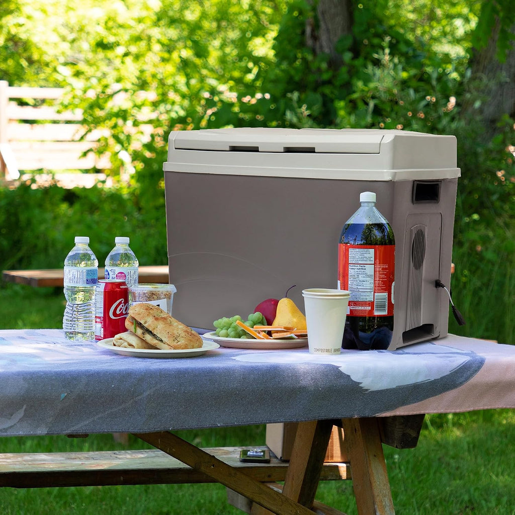 Koolatron 12V Electric Cooler/Warmer, 38L (40qt) Thermoelectric Car Fridge, Reversible Door, 12 Volt DC Connection, Plug In Iceless Portable Refrigerator, For Work Travel Vehicle Truck RV, Gray