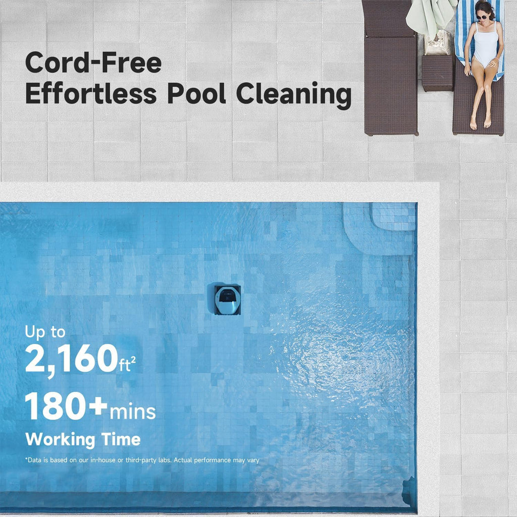 DREAME Z1 Pro Cordless Robotic Pool Cleaner, LiFi & APP Control, 8000 GPH Suction, Wall & Waterline Cleaning, UP to 180+ min, Auto-Retrieval, Automatic Pool Vacuum for Above & In-Ground Pools