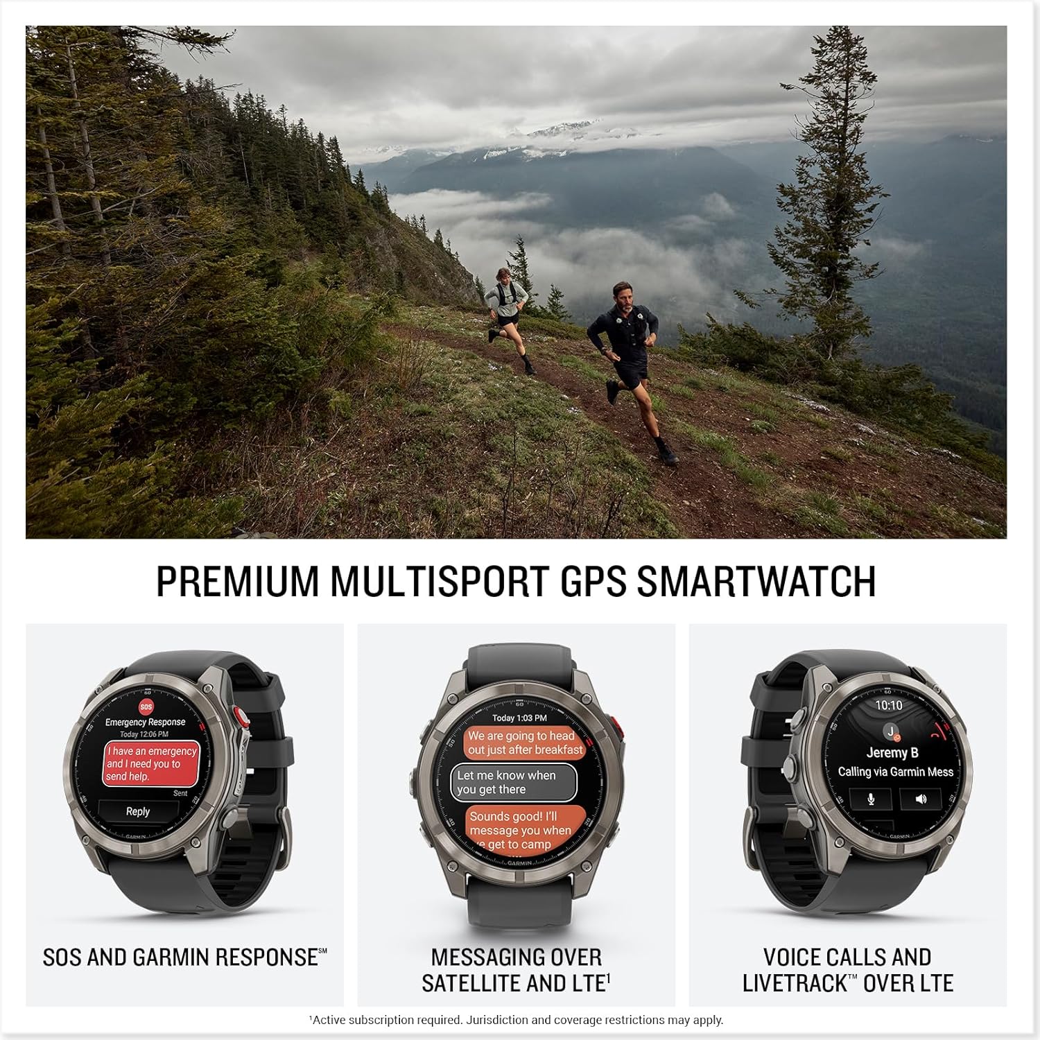 Garmin Fenix 8 Pro 51mm, AMOLED Display, inReach Technology, Premium Connected Multisport GPS Smartwatch, Sapphire, Titanium with Graphite/Black Silicone Band, Fitness Tracker Smart Watch Bundle