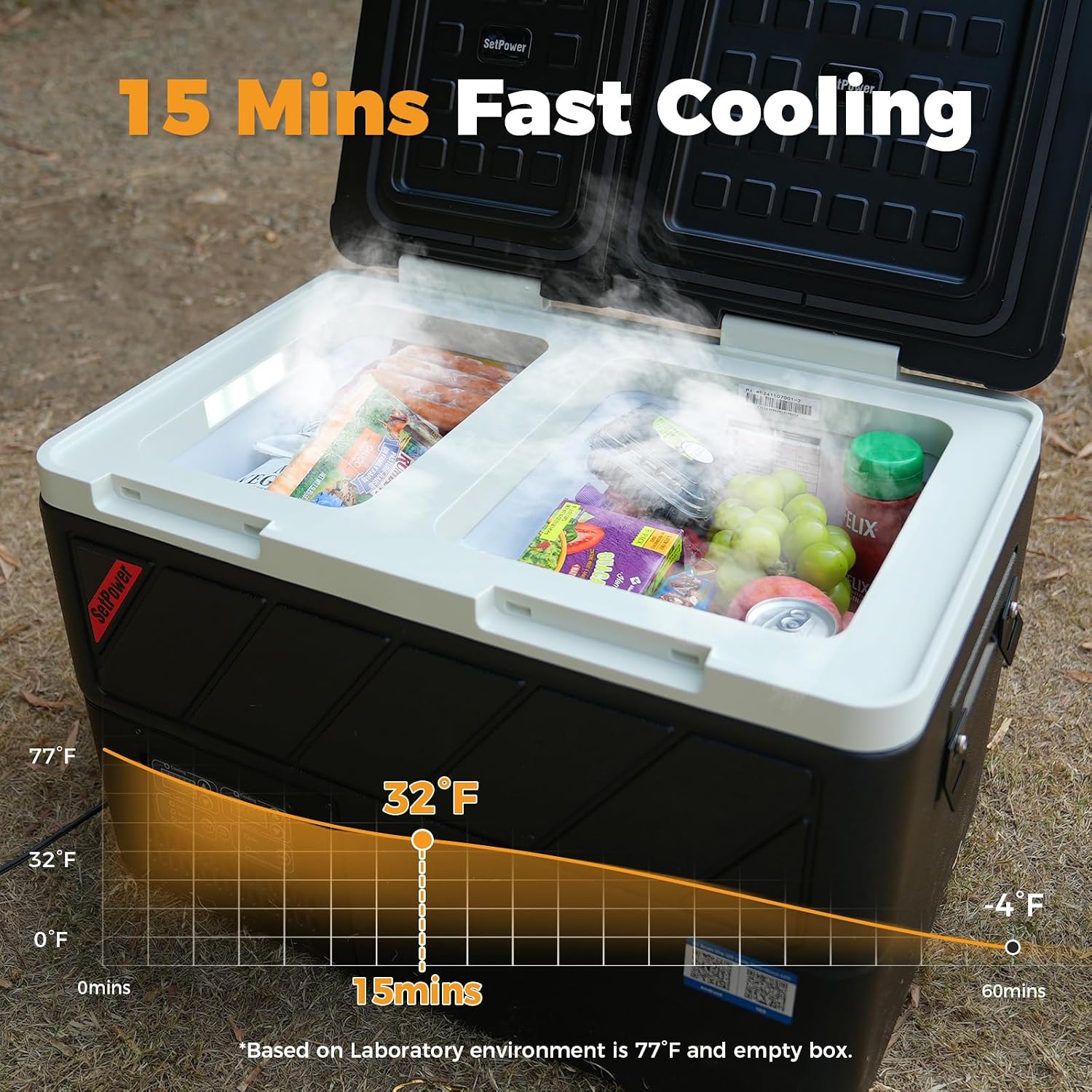 Setpower 12v Refrigerator with APP Control, 48QT Dual Zone 12V Fridge Freezer,Electric Coolers for vehicles ac/dc,Car Refrigerator 12v Portable Fridge for Car,SUV,Truck,RV,Camp,Travel,Road Trip,DT45