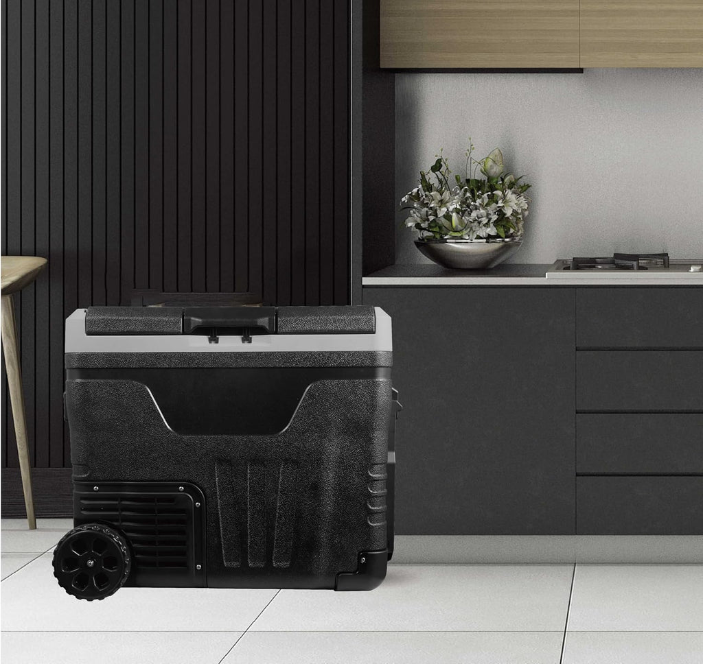 Frigidaire, 51 Qt. Portable Convertible Electric Refrigerator/Freezer Trolley-With App, Dual Zone, Black