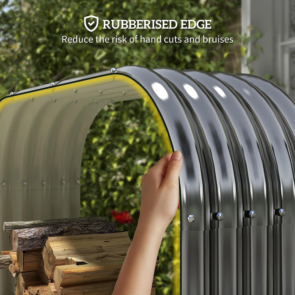 Outdoor Firewood Racks, Firewood Storage Shed, Wood Sheds with Rubberized Edge for Safety and Gloves for Easy Assembly, 4.7' x 1.4' x 4.7'