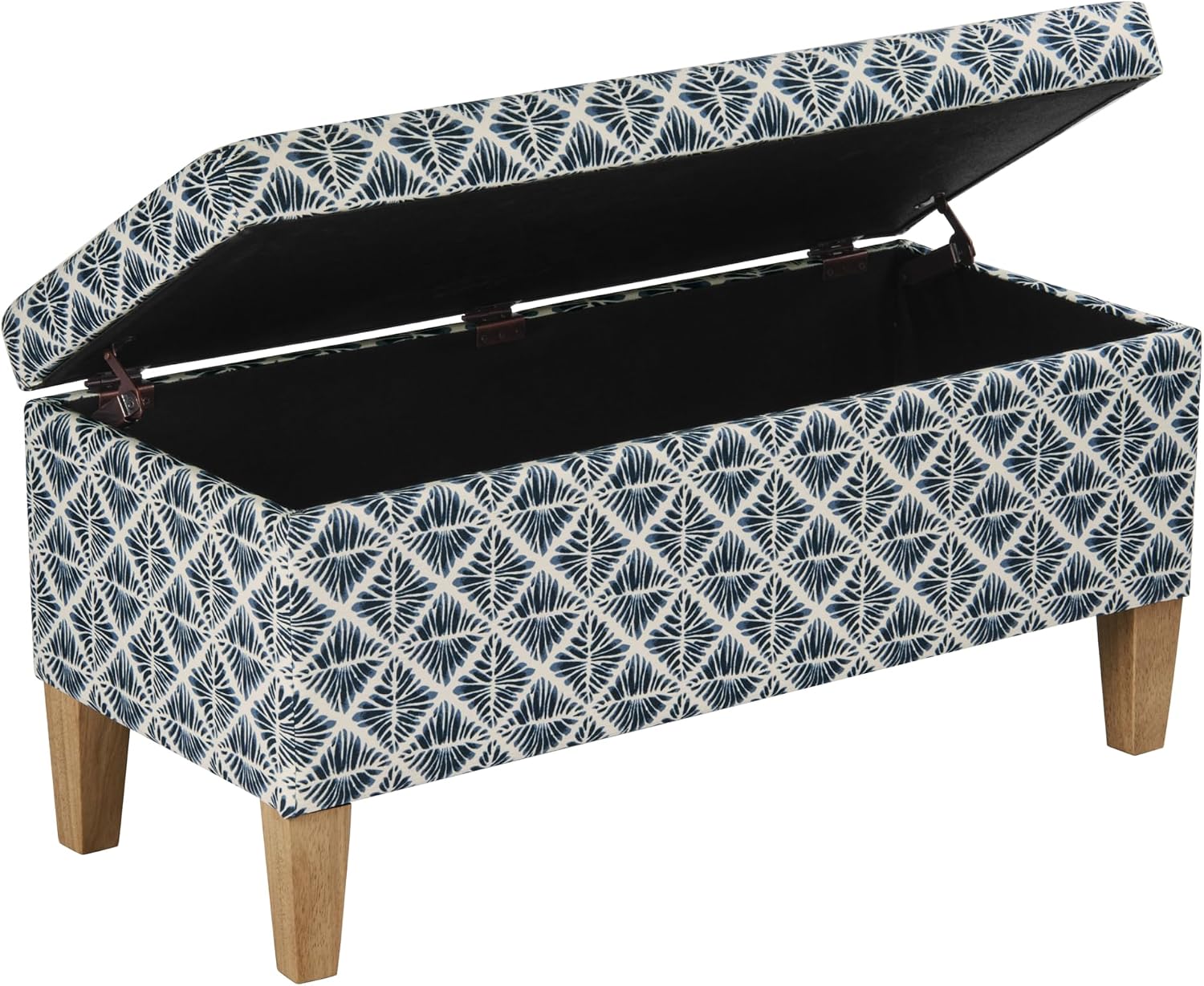 HomePop Large Decorative Storage Bench - Blue Geometric Pattern