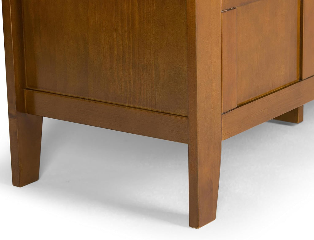 SIMPLIHOME Adams Entryway Storage Bench - 48 inch Wide Solid Wood Hallway Seat in Light Avalon Brown, Contemporary Bench for Entryway or Living Room with Lift-Up Lid and Spacious Storage