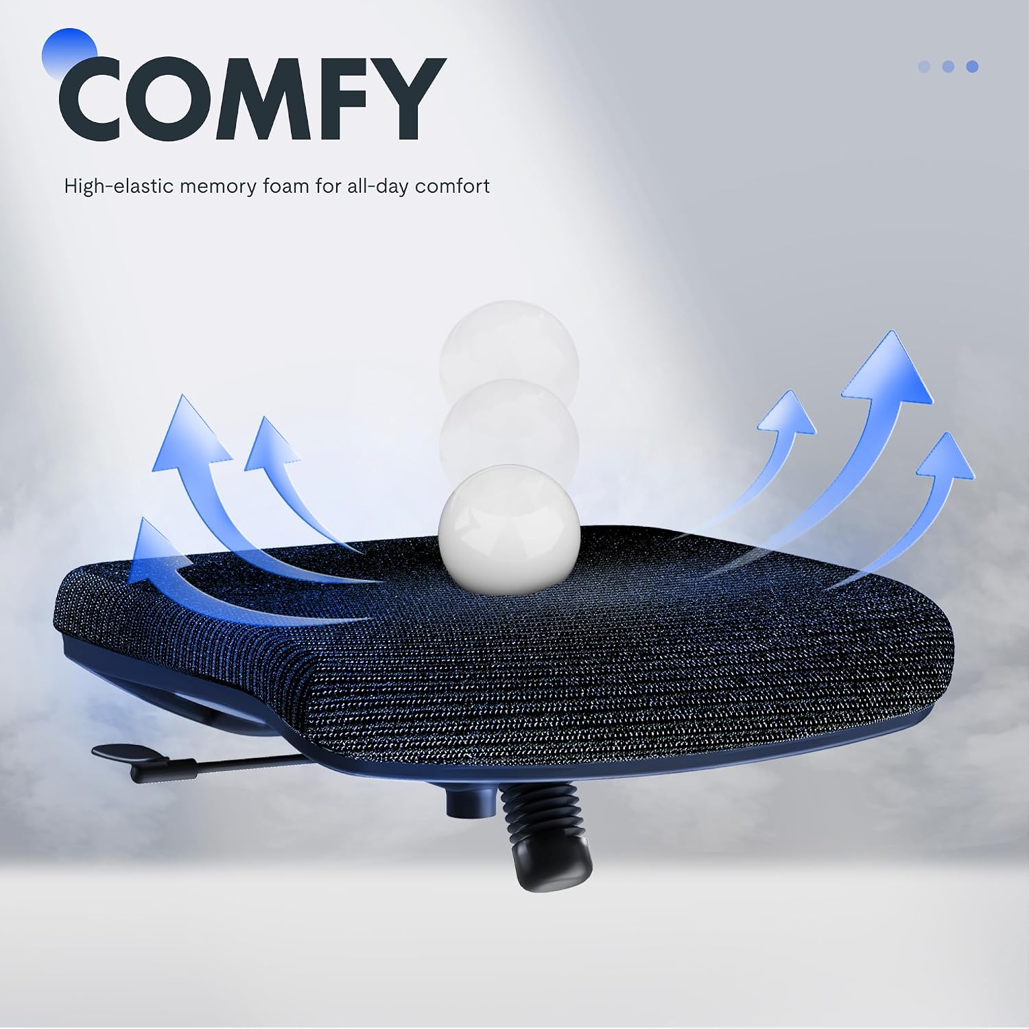 FLEXISPOT OC3 Cloud Ergonomic Office Chair with Footrest, High Back Computer Chair with Adjustable Lumbar Support/2D Headrest, Desk Chairs for Home Office Gaming Working, Black,Foam Seat,Cloud-F