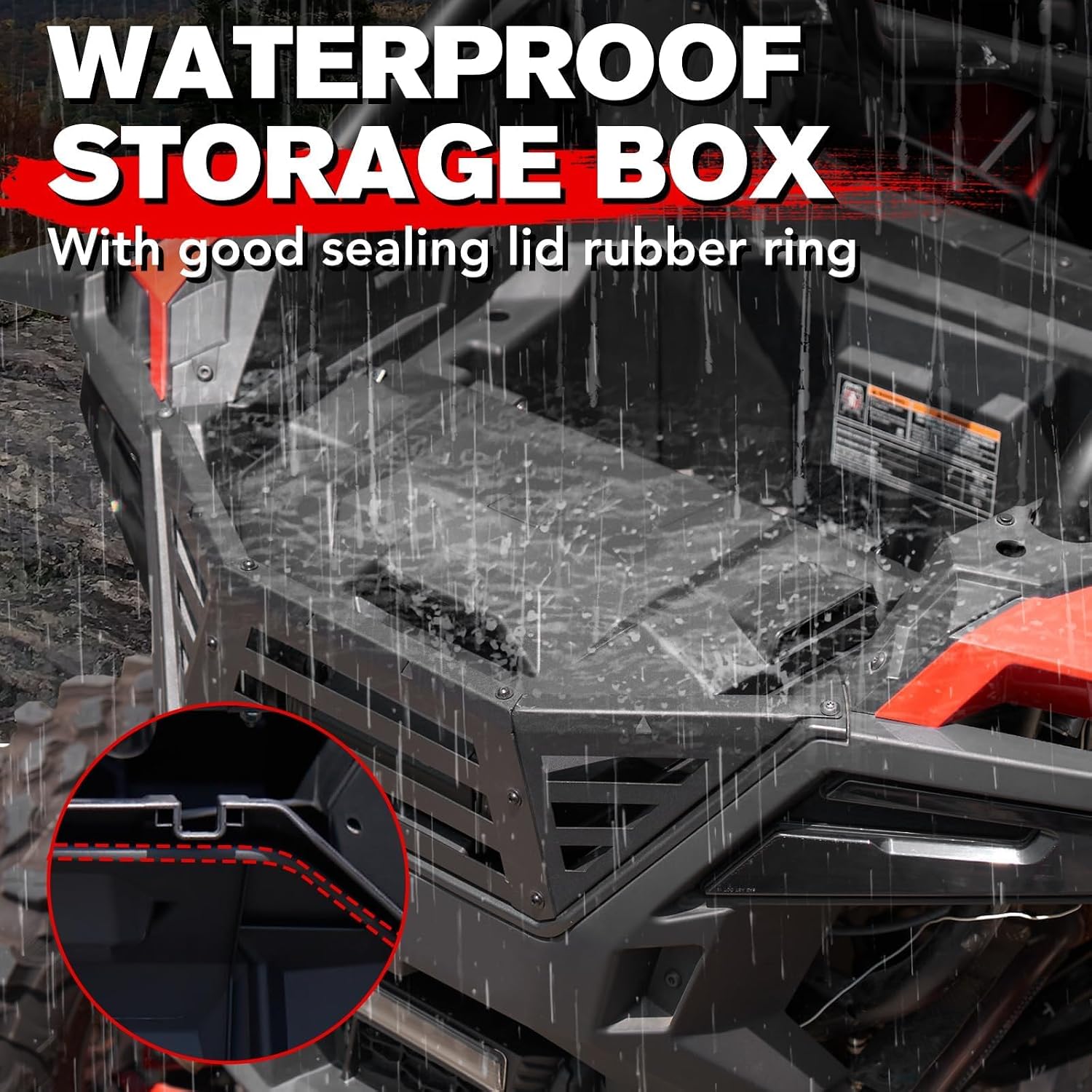 A & UTV PRO 42 QT Rear Cargo Box for 2020-2026 Polaris RZR PRO XP/RZR PRO XP 4/2022-2024 RZR Turbo R Accessories, Water Resistant Storage Bin, Replace OEM # 2883752, NOT FIT RZR XP 1000 Model