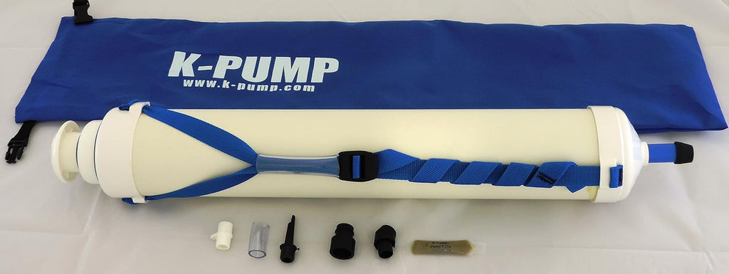 Outcast K-Pump - No-Hose High-Volume 9-Psi Durable ABS Plastic Boat/Float Tube Inflator with Storage Bag, Lubricant & Inflation Adapters