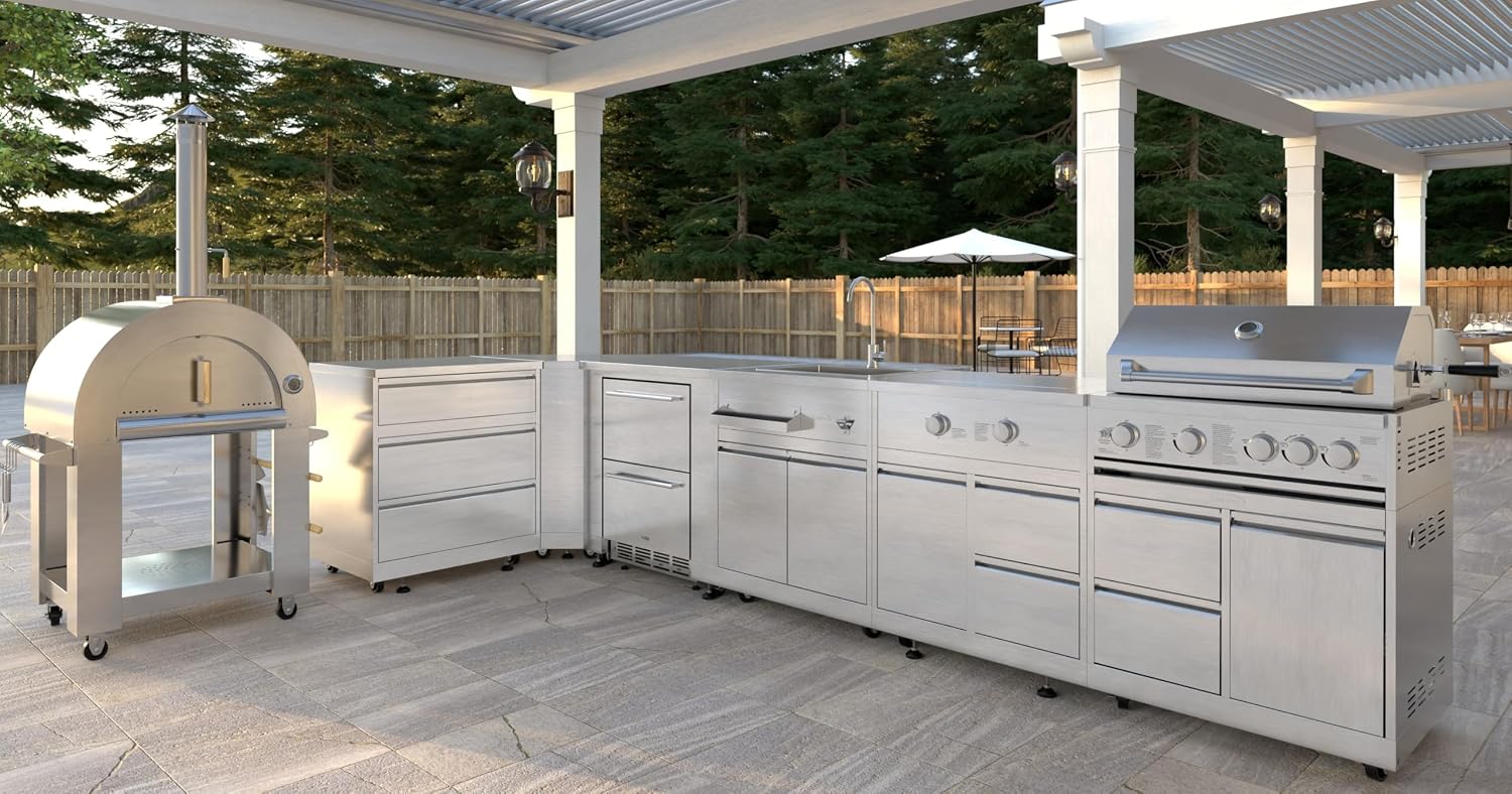 KoolMore KM-OKS-RD2 24 in. Outdoor Kitchen Double Drawer Built-in Refrigerator in Stainless-Steel, ETL Listed