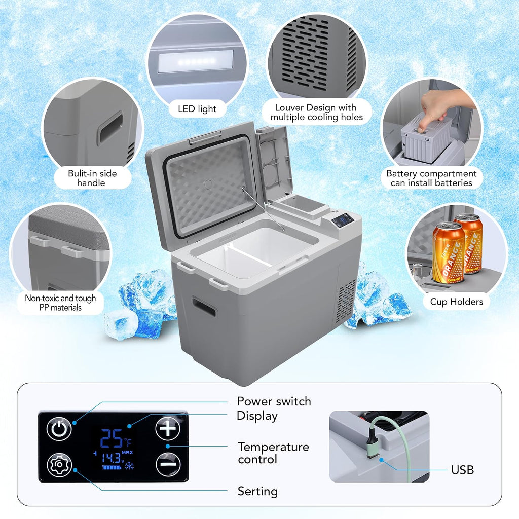 GAOMON POU_0A58TR0L Car Refrigerator, Grey