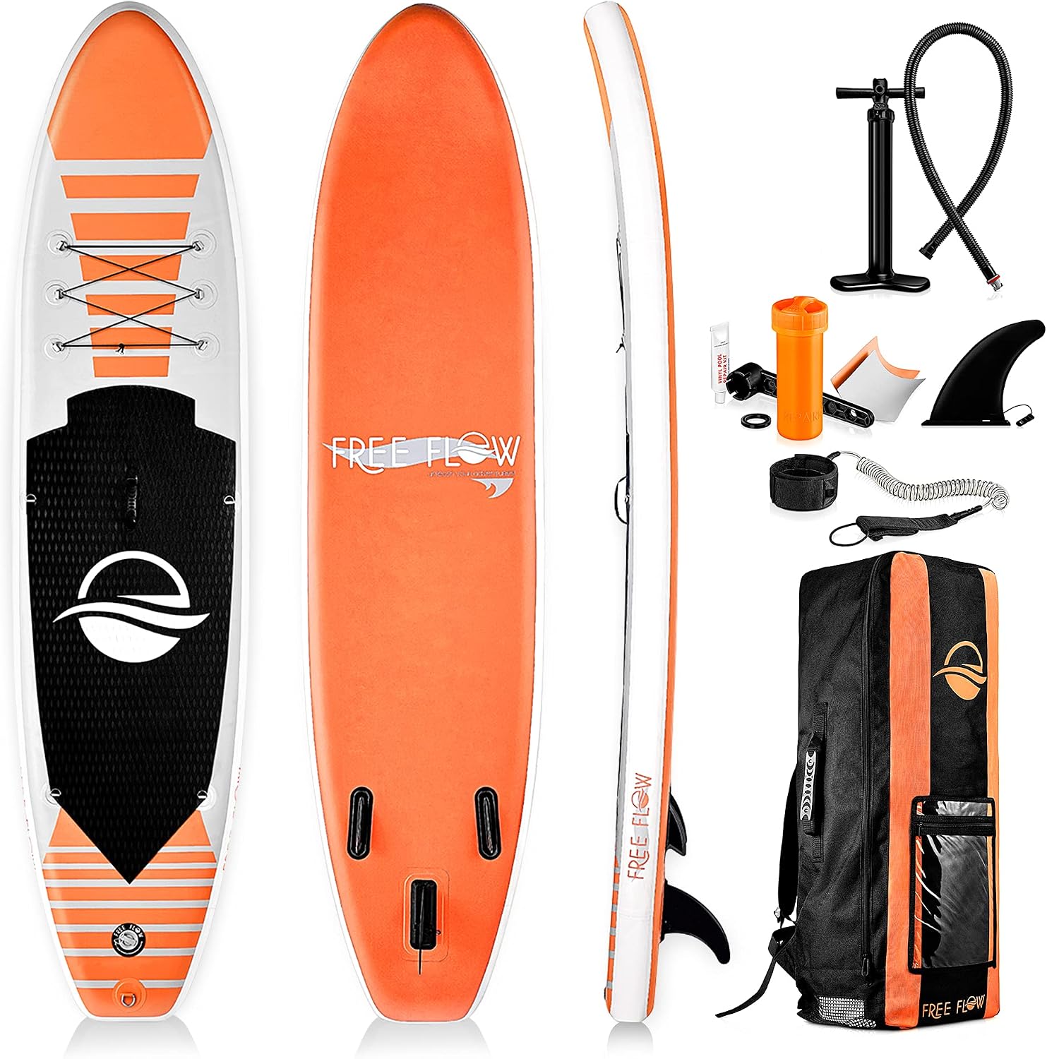 SereneLife Inflatable Stand Up Paddle Board (6 Inches Thick) Bundle with Electric Air Pump, Premium SUP Accessories & Carry Bag