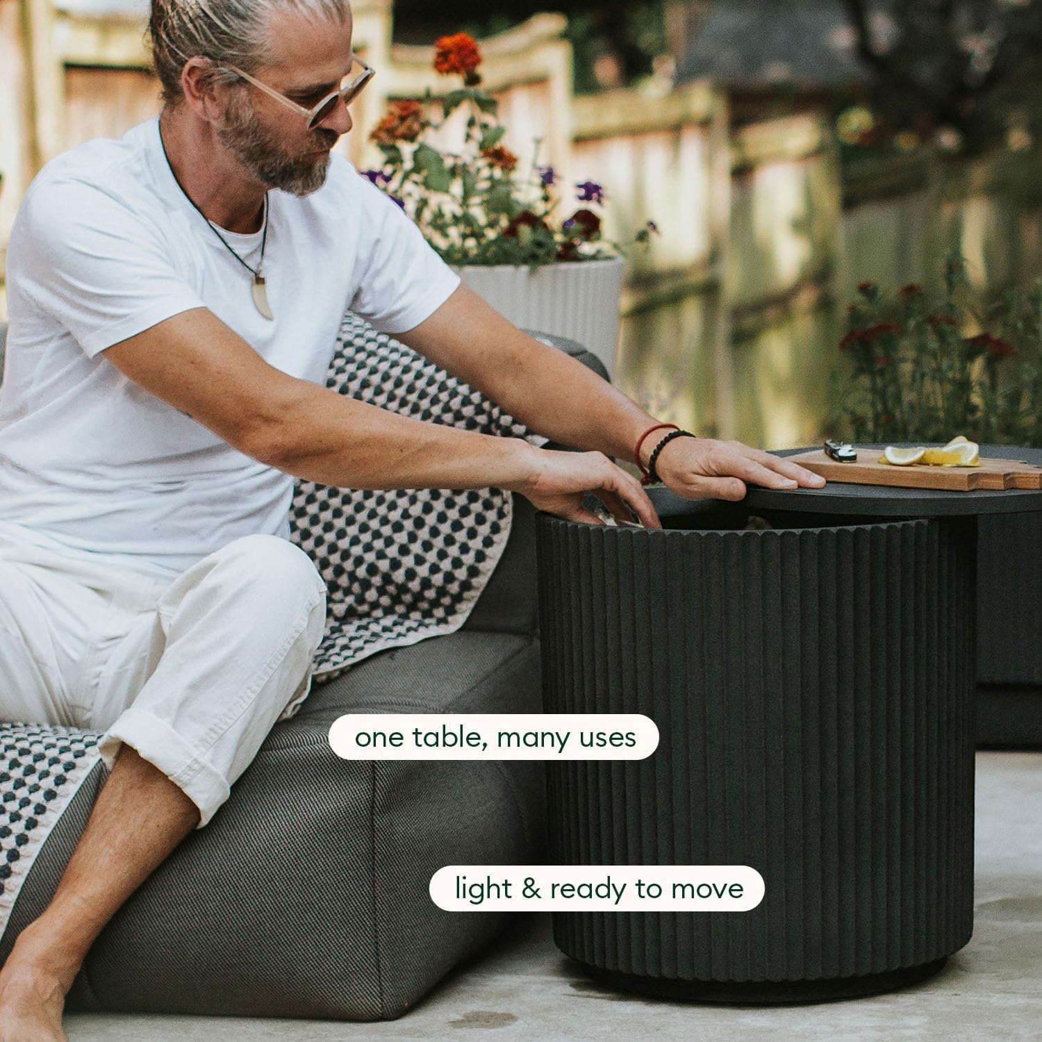 Veradek Outdoor Cooler Side Table - 2 in 1 - Designed for use as Outdoor Side Table, Patio Decor and Ice Chest