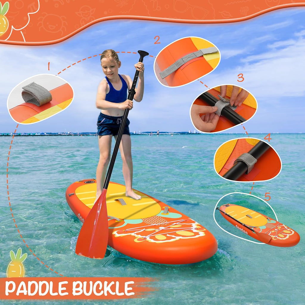 Kids Stand Up Paddle Board with Inflatable SUP Accessories, Durable, Lightweight, Wide Stable Design, Non-Slip Comfort Deck,Inflatable Paddle Board for Kid & Youth