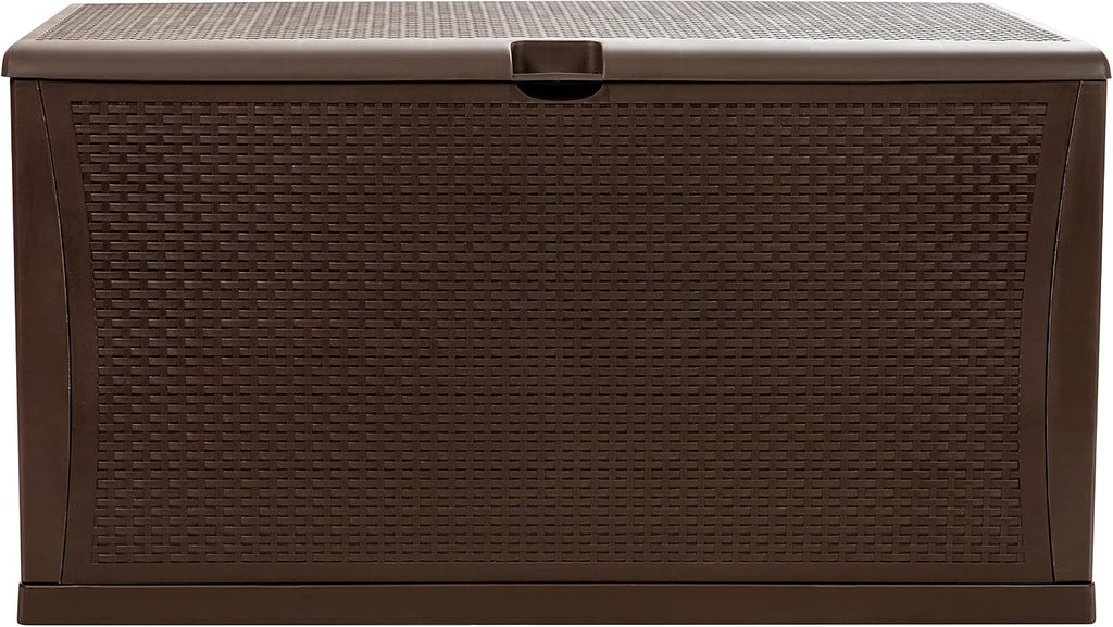 Flash Furniture 120 Gallon Plastic Deck Box - All-Weather Patio Storage and Organization for Throw Pillows, Pool Toys or Garden Tools