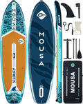 MOUSA 10'8/11'×35' Extra Wide Inflatable Stand Up Paddle Board, Stable Paddleboard SUP for 2 People/Family, Anti-Slip Full EVA Deck, 3 Handles, 100L Backpack, All-Round Sup Board, Big Fin
