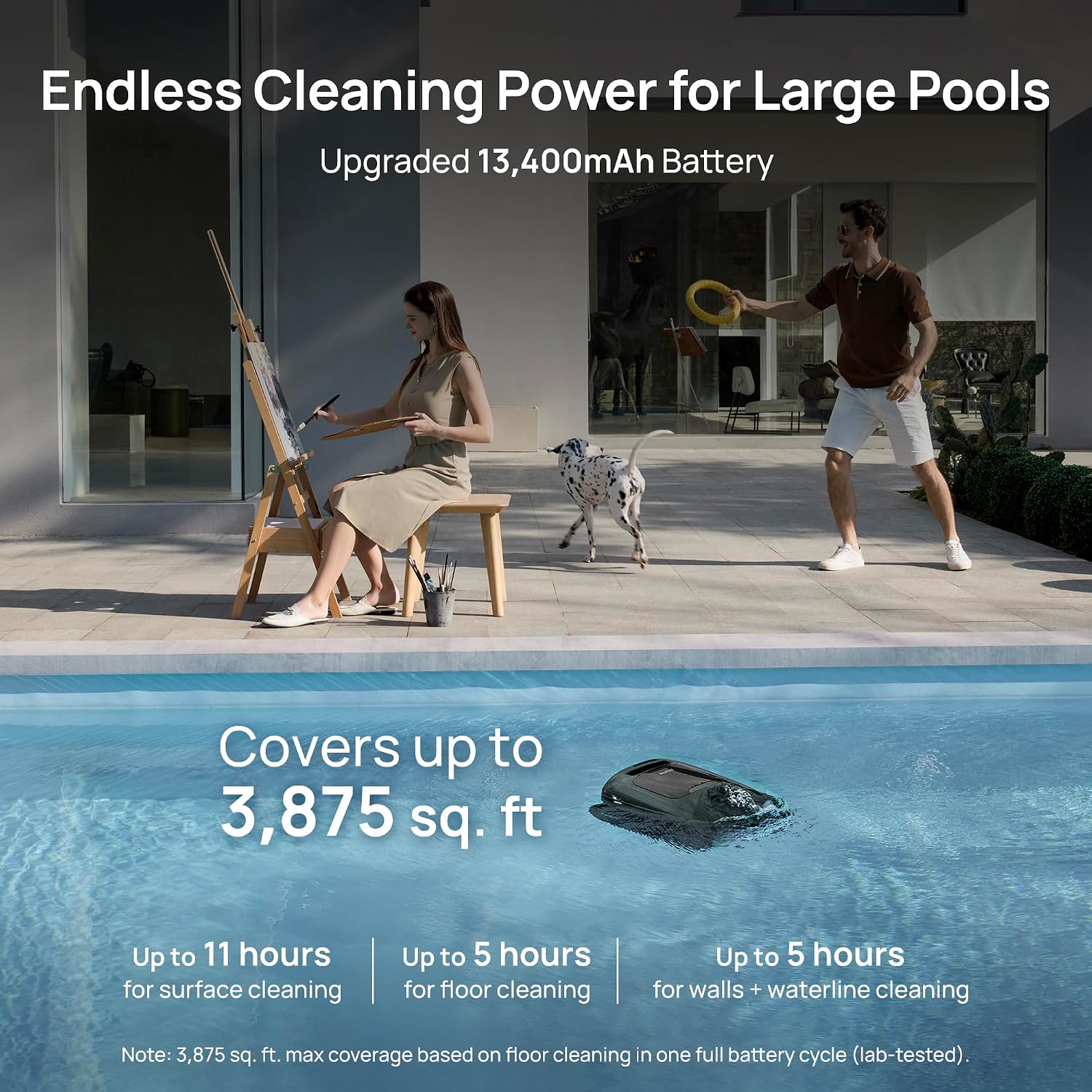 Beatbot AquaSense 2 Pro Pool Vacuum Robot Genuine with All-Weather Protection Cover-Unmatched 5-in-1 Cleaning, Skims Water Surface with Remote Navigation, Surface Parking, Clarifies Water