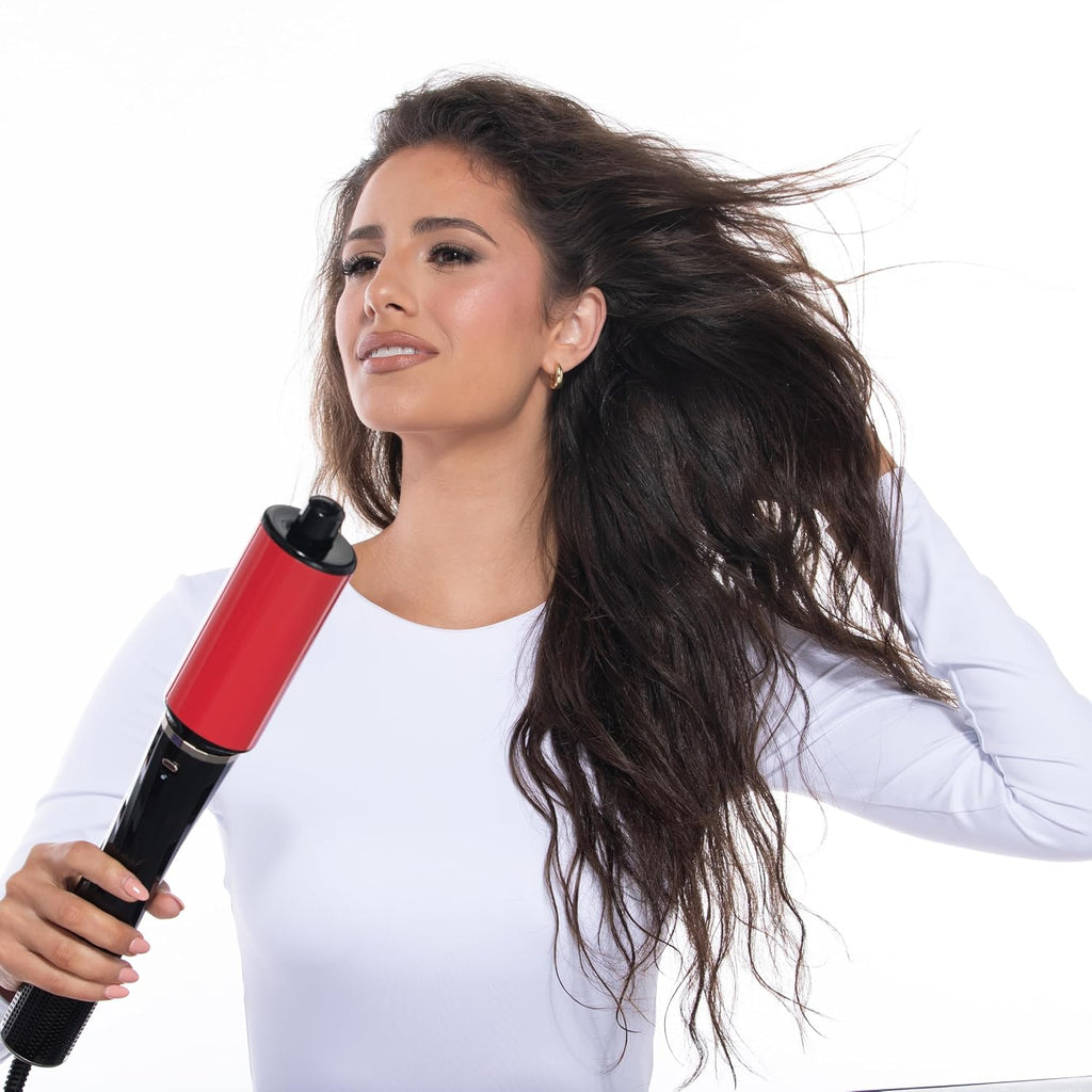 CHI Lava AirWave & CHI 44 Iron Guard (2 Oz) Gift Duo, Volumizes, Curls & Dries Hair for Frizz-Free Results, Low Heat for Less Damage, Black & Red