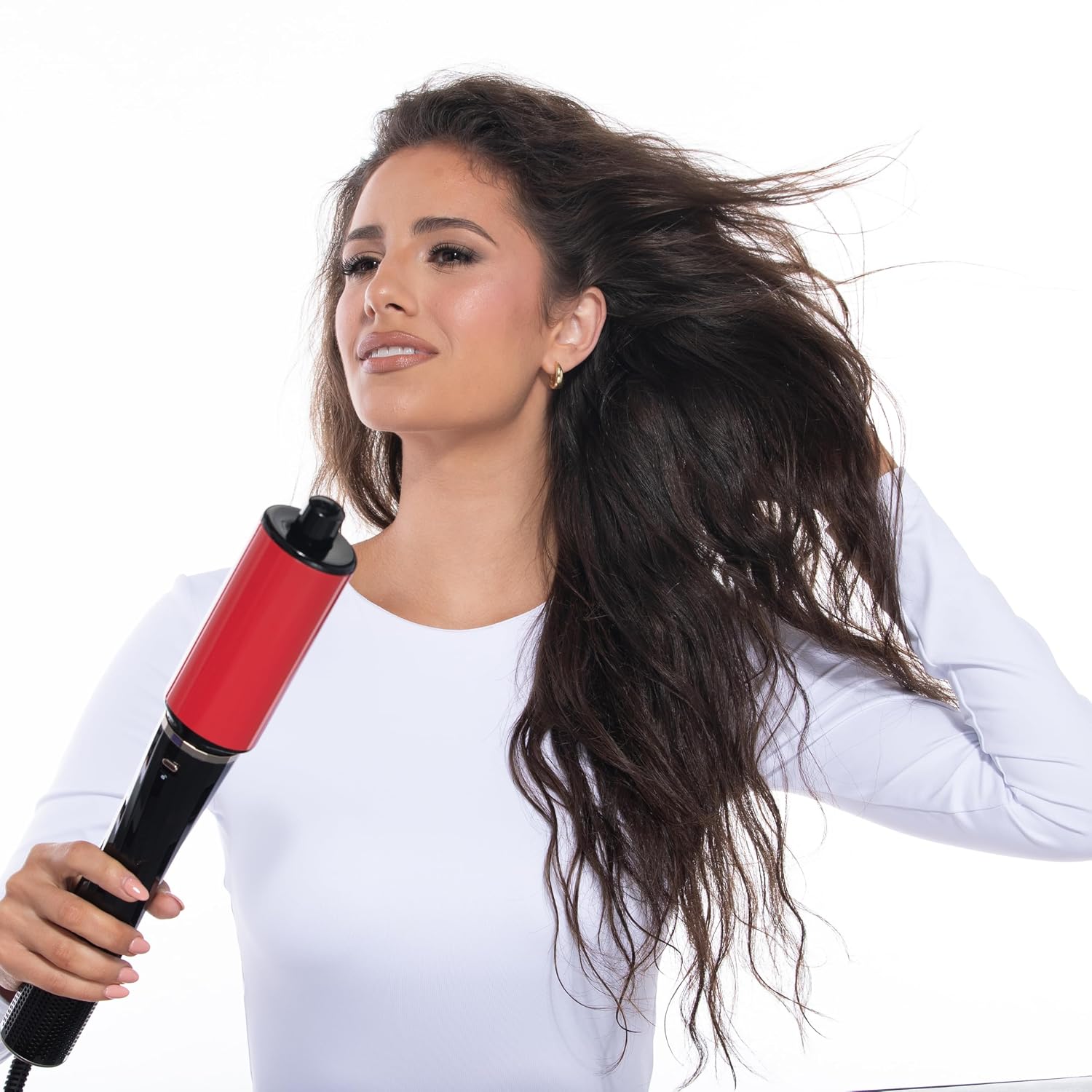 CHI Lava AirWave & CHI 44 Iron Guard (2 Oz) Gift Duo, Volumizes, Curls & Dries Hair for Frizz-Free Results, Low Heat for Less Damage, Black & Red