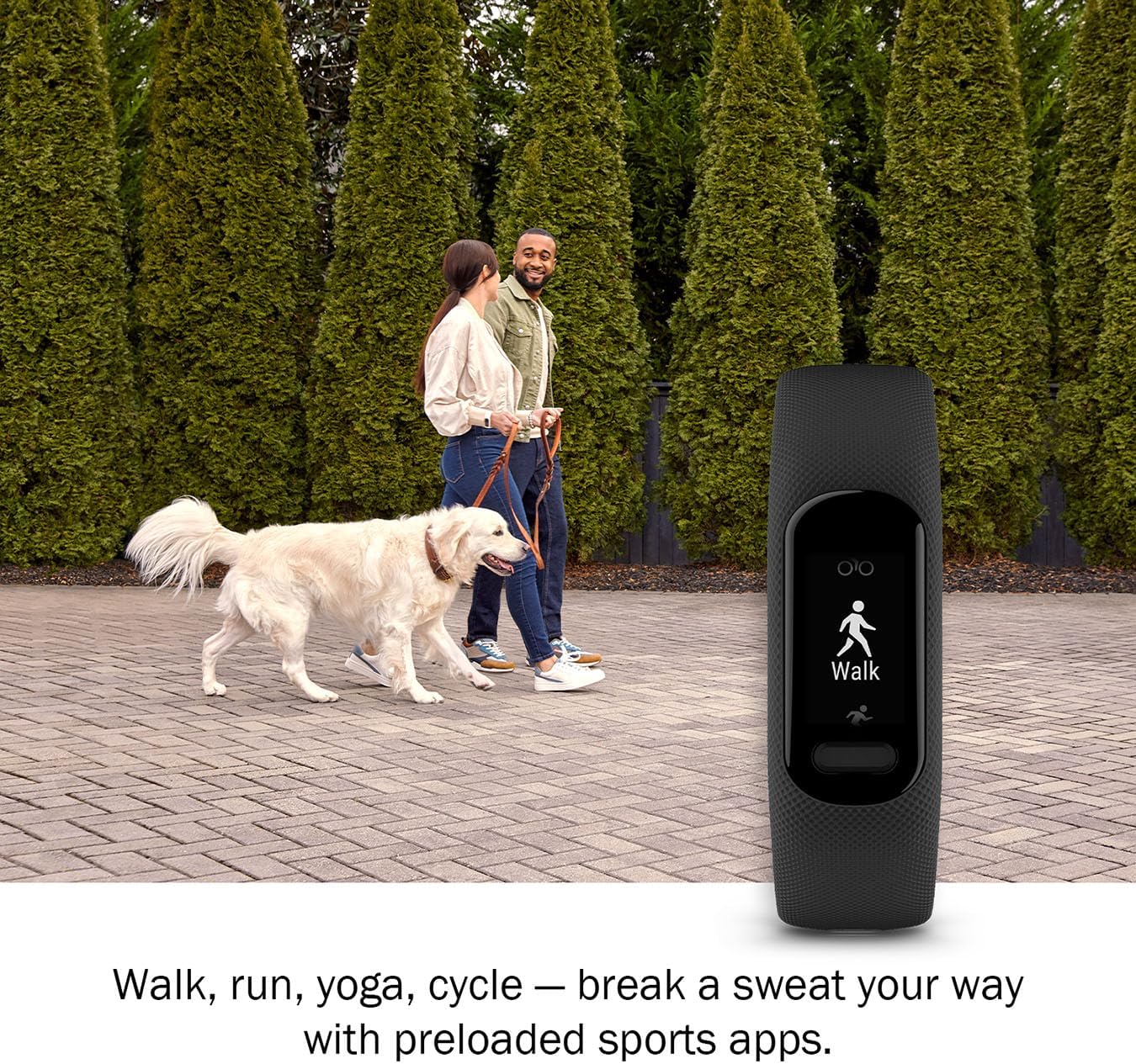 Garmin vivosmart 5 Fitness Tracker, Long-Lasting Battery, Wrist Heart Rate, Sleep Tracking, Smart Notifications, Compatible with Phone GPS | Signature Series Charger Bundle