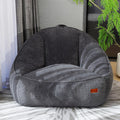 Giant Bean Bag Chair for Adults, Teens and Kids, Cozy Fluffy Corduroy Beanbag Chair with Filler, Large Floor Lounge Sofa for Living Room, Bedroom, Dorm, Gaming and Reading(L-Charcoal)