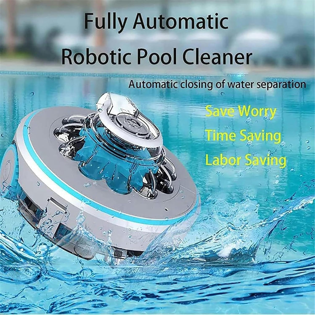 Cordless Pool Cleaner, Robotic Pool Cleaner, Swimming Pools Cleaning Robot, 60 Mins Runtime, Rechargeable Battery