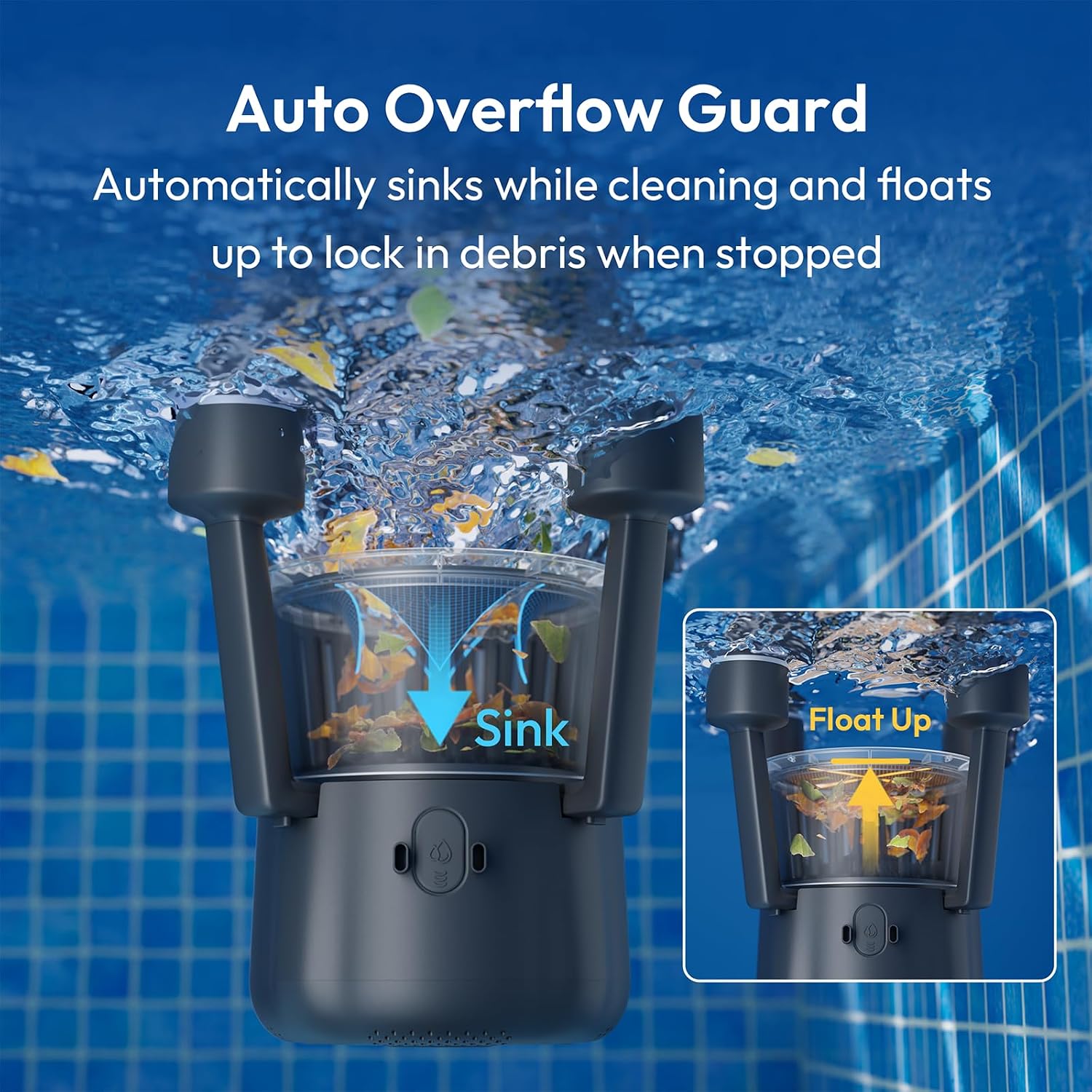 (2026 Upgrade) BUBLUE BuVortex V5 Pool Skimmer Robot,Pool Surface Skimmer Robot with App Control,5L Filter,Dual Cleaning Modes,AI Navigation,Ideal for In-Ground & Above-Ground Pools,Dark Gray
