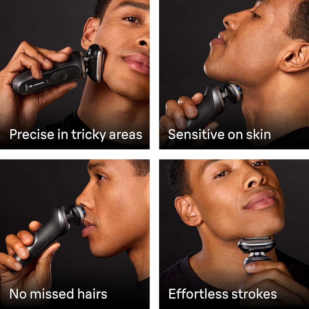 Braun Electric Shaver for Men, Series 7 7120s, Wet & Dry Shave, Turbo & Gentle Shaving Modes, Waterproof Foil Shaver, with Precision Trimmer, Space Grey