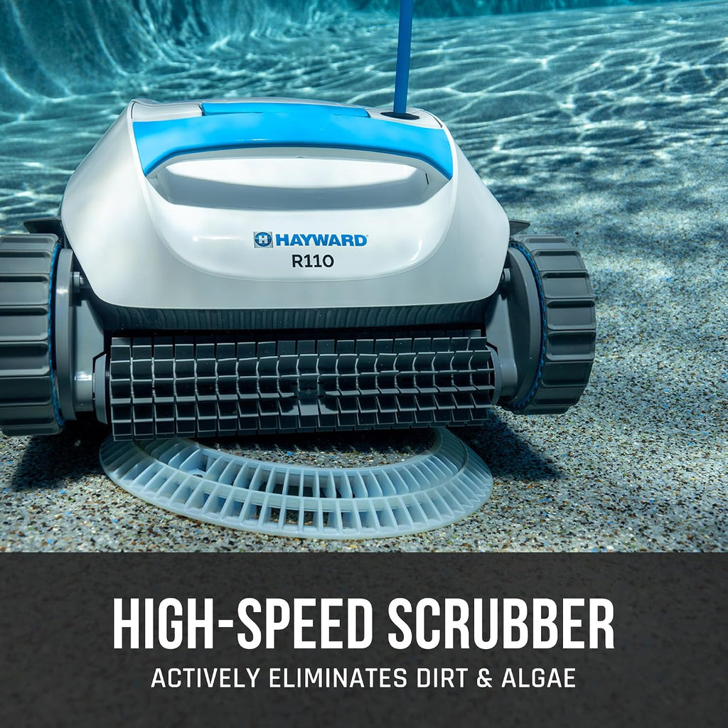 Hayward The Pool Cleaner R110 Robotic Cleaner (2024 New) - Top Loading Easy Clean Basket, Smart Navigation, Programmable Timer, Fine/Ultra Fine Filters for In-Ground and Above Ground Pools up to 33ft
