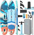 ZLX 11'6'x35' Ultra Wide Inflatable Stand Up Paddle Board | Stable Non-Slip Deck Pad, Unique Fin System, Premium SUP Accessories & Backpack - Upgraded Pump for Adults, All Skill Levels
