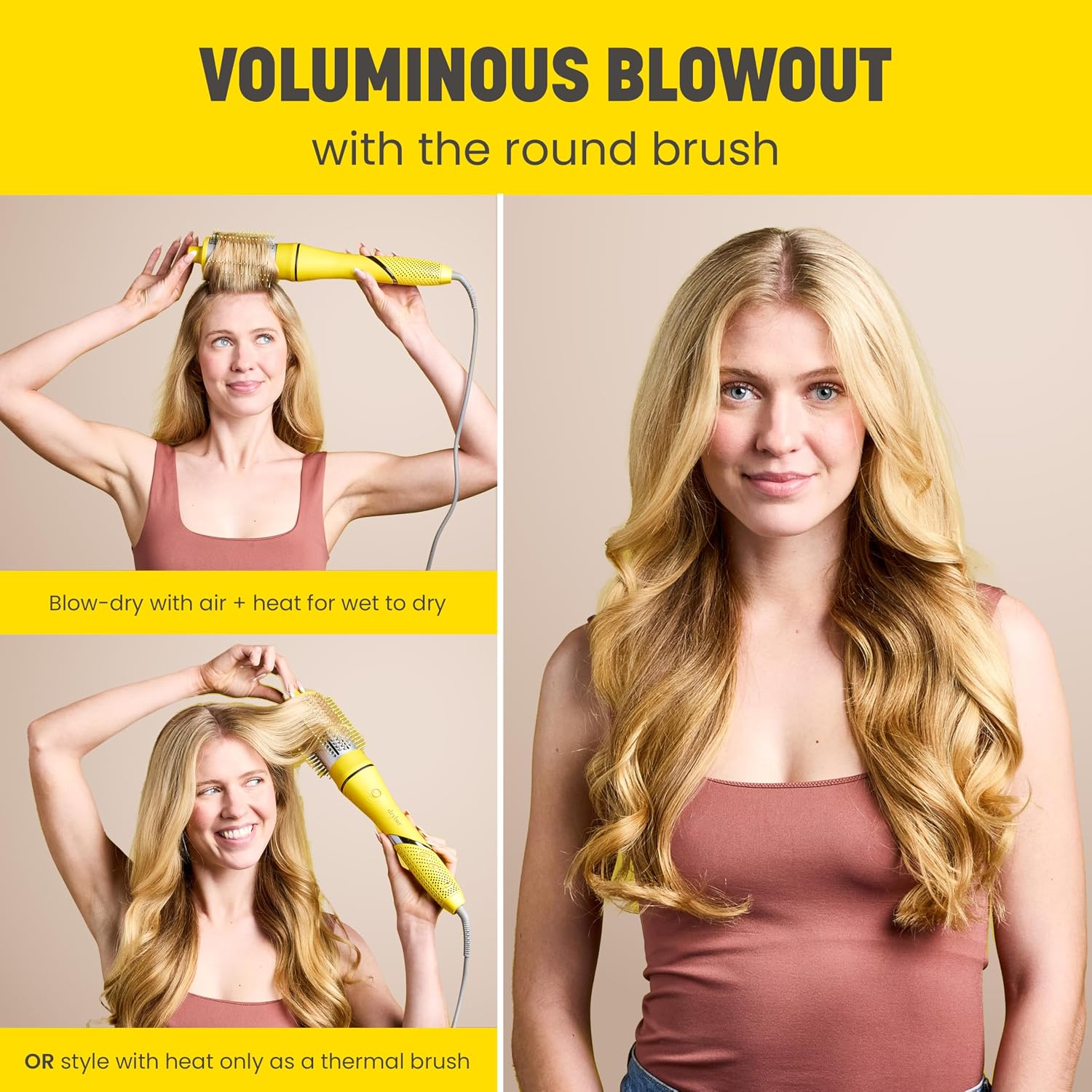 Drybar All-Inclusive Air + Active Heat 8-in-1 Multi-Styler, for Fast Drying, Long-Lasting Curls, Blowouts, Sleek Styles - Wet or Dry Styling Made Easy, 120V